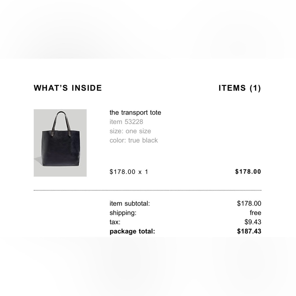 Madewell Black Tote Bag - Picture 6 of 6